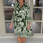 Robe décontractée pour femme avec col en V et motif floral