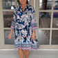 Robe décontractée pour femme avec col en V et motif floral