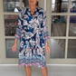 Robe décontractée pour femme avec col en V et motif floral