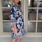 Robe décontractée pour femme avec col en V et motif floral