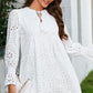 🌸Spécial printemps🌸🌿Robe ajourée à lacets et col en V pour femme avec manches évasées