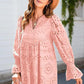 🌸Spécial printemps🌸🌿Robe ajourée à lacets et col en V pour femme avec manches évasées