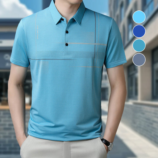 T-shirt ample, cool et respirant avec col à revers pour homme