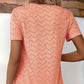 T-shirt décontracté à manches courtes et col rond pour femme