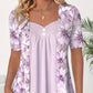 Top patchwork floral irrégulier pour femmes