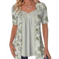 Top patchwork floral irrégulier pour femmes