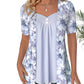 Top patchwork floral irrégulier pour femmes