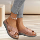 Chaussons de plage pour femmes, couleur unie, avec boucle de ceinture croisée