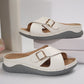 Chaussons de plage pour femmes, couleur unie, avec boucle de ceinture croisée