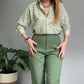 Ensemble 2 pièces chemise imprimée et pantalon à boutons pour femme