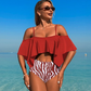 Ensemble bikini deux pièces taille haute à volants sexy pour femme