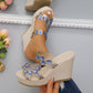 🔥 Hot Sale 🔥Sandales à semelles compensées antidérapantes de luxe avec strass pour femmes