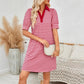 Robe décontractée à rayures et col en V pour femme
