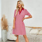 Robe décontractée à rayures et col en V pour femme