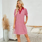 Robe décontractée à rayures et col en V pour femme