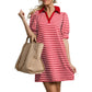Robe décontractée à rayures et col en V pour femme
