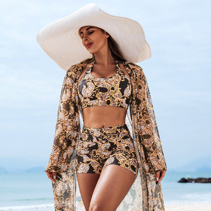 Maillot de bain 3 pièces imprimé – Tenue de plage élégante et sexy