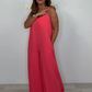Combinaison dos nu confortable et élégante de couleur unie pour femme