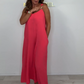 Combinaison dos nu confortable et élégante de couleur unie pour femme