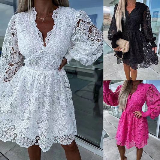Sexy Hollow Out Lace Women's Dresses
