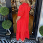 🌸Robe élégante pour femme avec col en V et manches bouffantes🌈