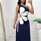 Robe asymétrique à imprimé floral