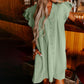 Robe plissée décontractée à volants et col en V pour femme