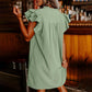 Robe plissée décontractée à volants et col en V pour femme