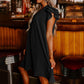 Robe plissée décontractée à volants et col en V pour femme