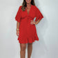 Mini robe babydoll à col en V pour femmes