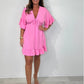 Mini robe babydoll à col en V pour femmes