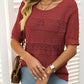 🏆Jusqu'à 49% de réduction !🌷Pull femme manches courtes col rond aspect ajouré et crochet