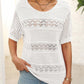 🏆Jusqu'à 49% de réduction !🌷Pull femme manches courtes col rond aspect ajouré et crochet