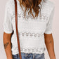 🏆Jusqu'à 49% de réduction !🌷Pull femme manches courtes col rond aspect ajouré et crochet