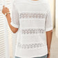 🏆Jusqu'à 49% de réduction !🌷Pull femme manches courtes col rond aspect ajouré et crochet