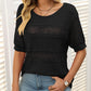🏆Jusqu'à 49% de réduction !🌷Pull femme manches courtes col rond aspect ajouré et crochet