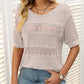 🏆Jusqu'à 49% de réduction !🌷Pull femme manches courtes col rond aspect ajouré et crochet