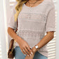 🏆Jusqu'à 49% de réduction !🌷Pull femme manches courtes col rond aspect ajouré et crochet