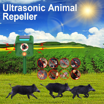 【Vente directe d'usine】Répulsif solaire à ultrasons pour animaux avec capteur infrarouge et flashs éclatants