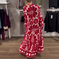 Robe ample à imprimé floral pour femme, longueur cheville