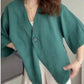 💖Cardigan femme à col en V et manches mi-longues de couleur unie