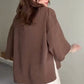 💖Cardigan femme à col en V et manches mi-longues de couleur unie