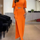 🌸💐Robe midi dos nu avec découpe à la taille et fente💥💥Offre à durée limitée : 50 % de réduction sur les commandes