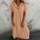 💕Promotion du dernier jour -49% de réduction🔥Robe unie à manches courtes pour femme