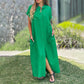 Robe chemise ample boutonnée décontractée pour femme avec fente latérale