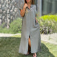 Robe chemise ample boutonnée décontractée pour femme avec fente latérale