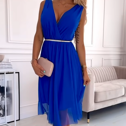 Remise du dernier jour🔥Robe en mousseline sans manches à col en V