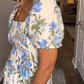 Robe élégante imprimée pour femme à col carré