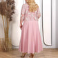 Robe femme unie avec veste en dentelle brodée