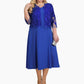 Robe femme unie avec veste en dentelle brodée